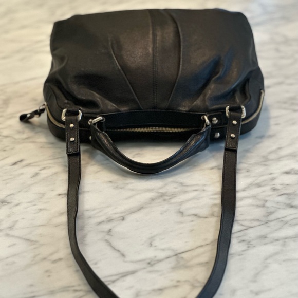 Kate Spade New York - Women’s Large Black Pebbled Leather Handbag / Crossbody - Picture 4 of 14